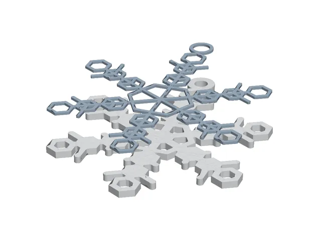 Crystal Snowflake Ornaments (2 Free): Two Colour, One Filament Change, No Supports