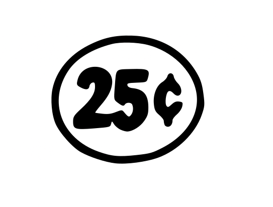 Futarama 25 cent booth sign