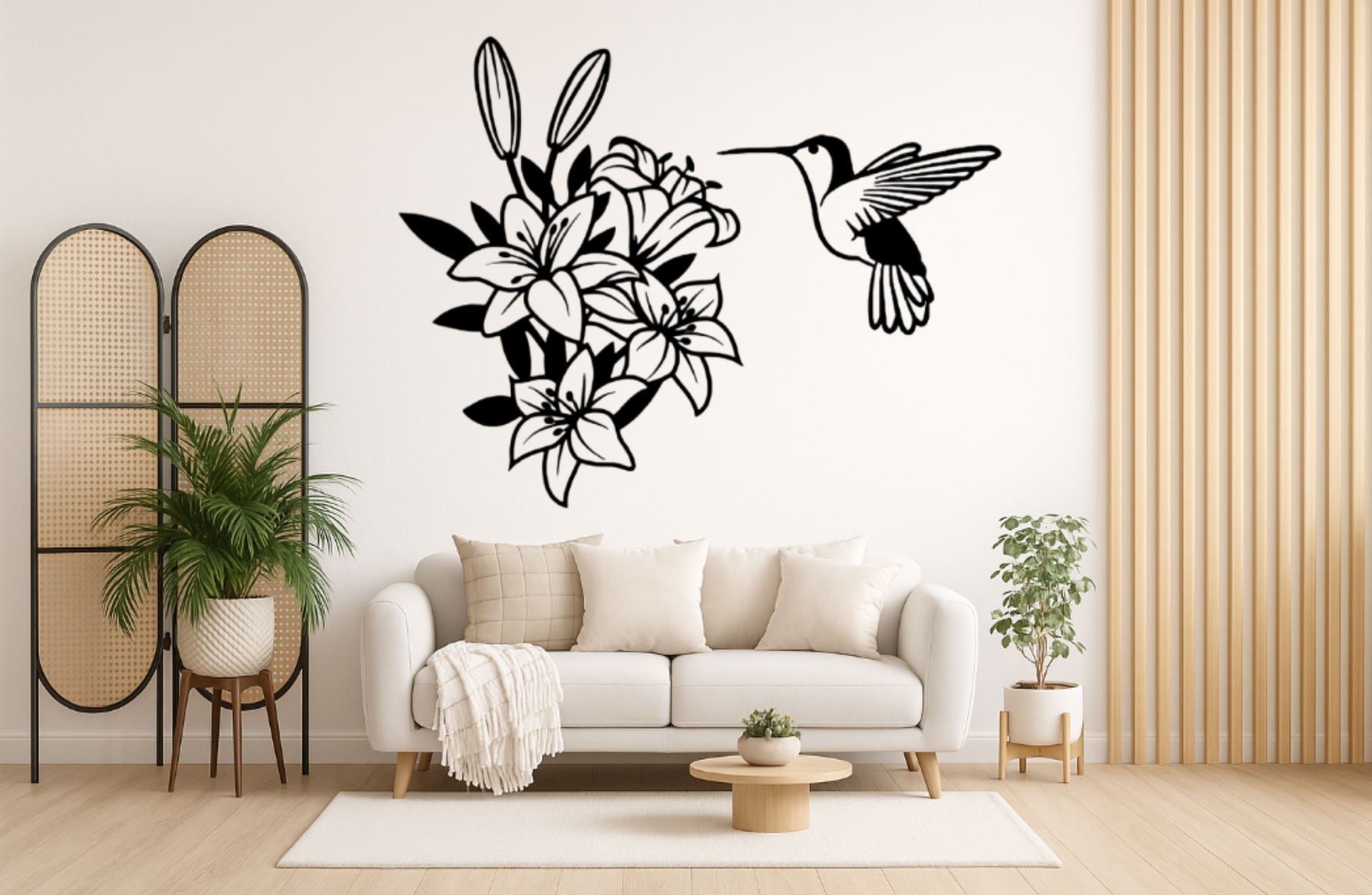 WallArt Flowers Humming Bird