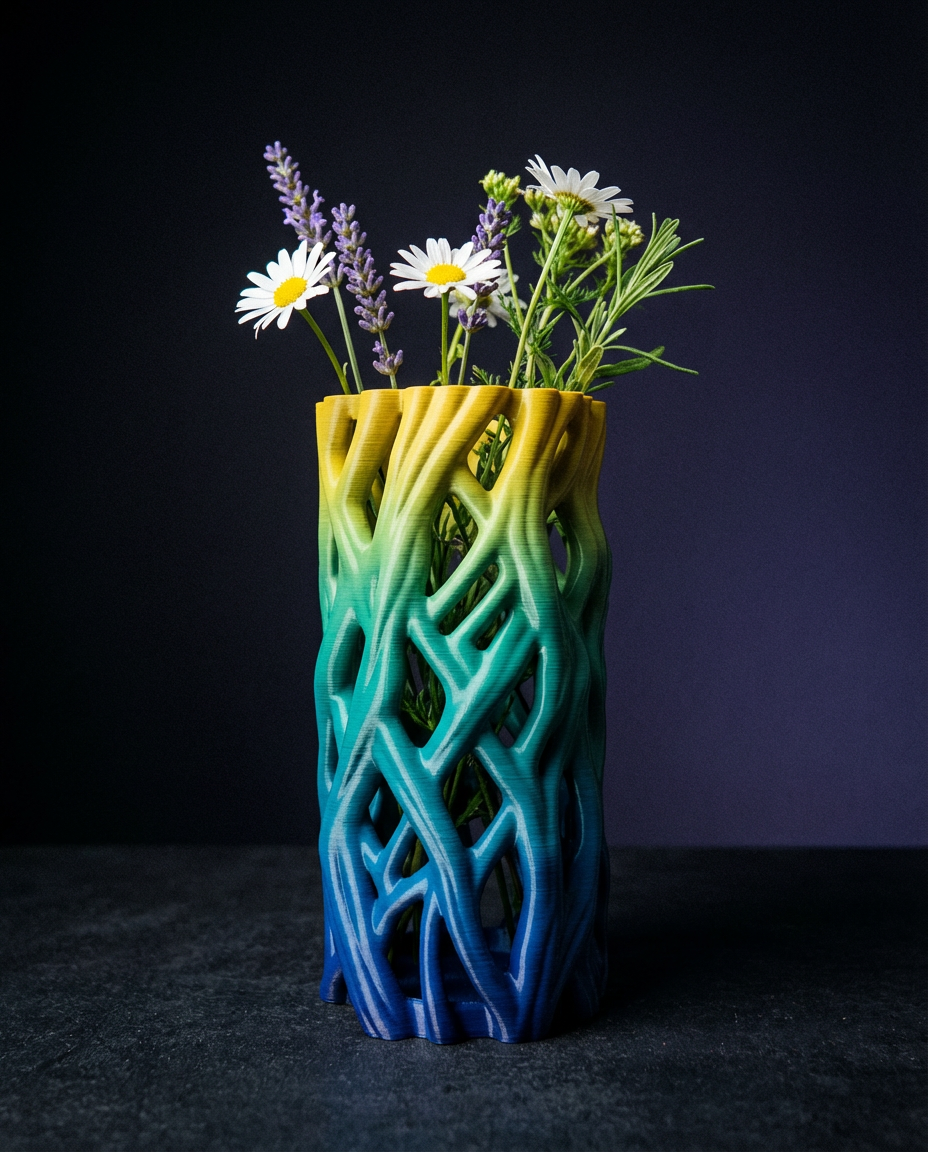 Organic Voronoi Vase | Geometric Flower Pot | Modern Home Decor 3D Print