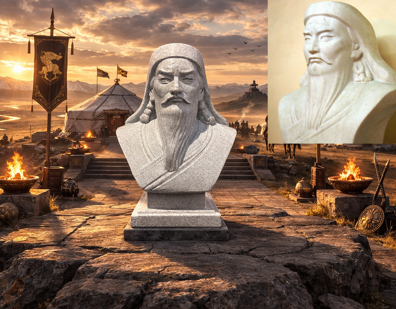 Gengis Khan (Temüjin Borjigin) Bust
