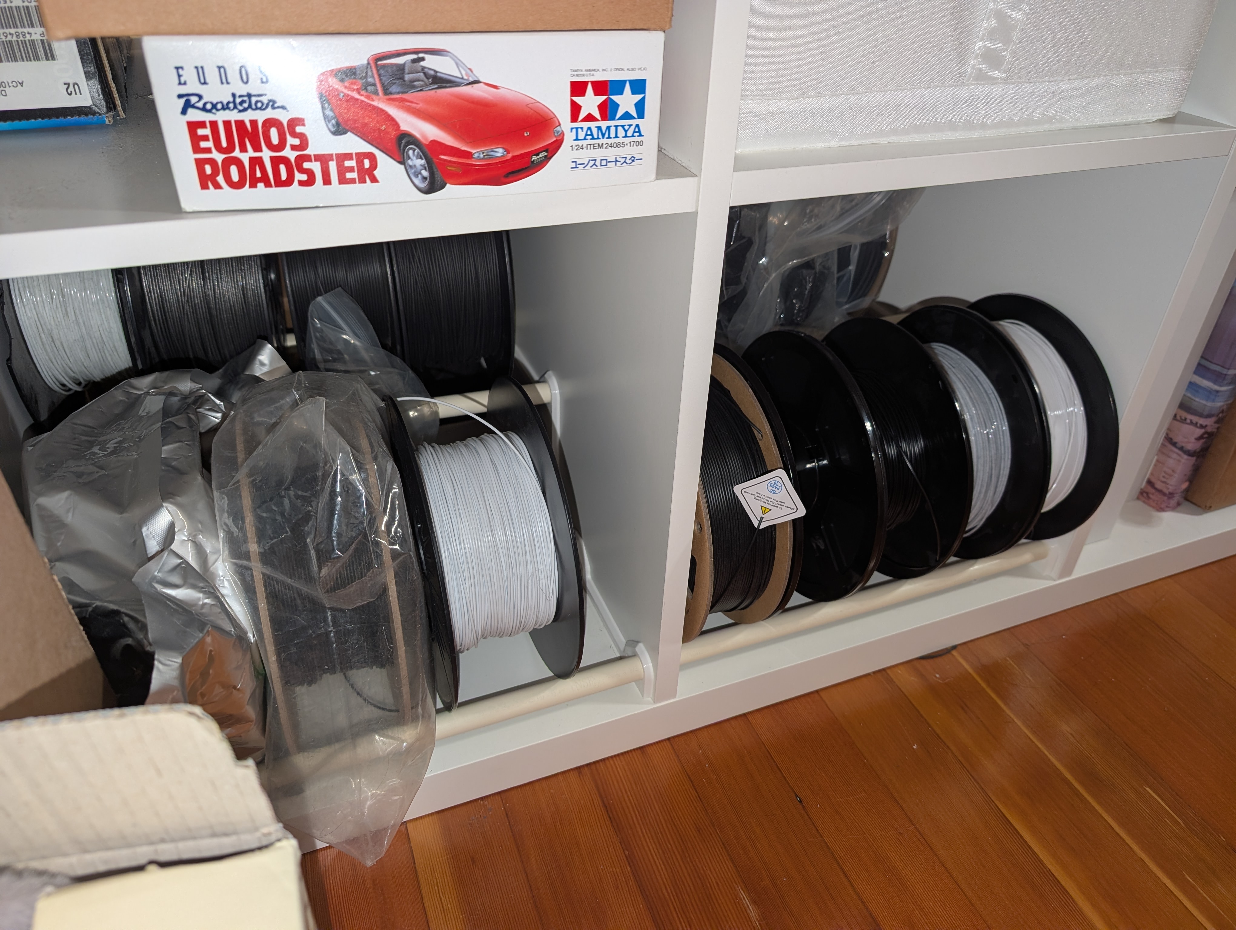 IKEA Kallax Filament Storage Rack - PVC edition + different rod diameters