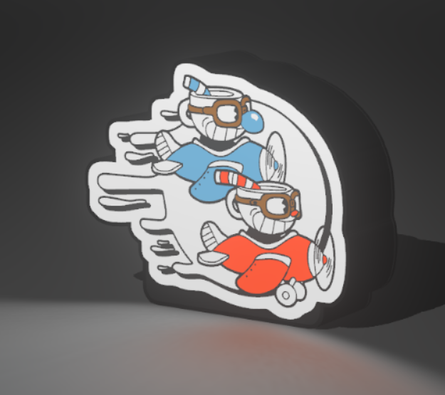 Lámpara LED 3D de Cuphead (Diseño Animado y Personalizable)