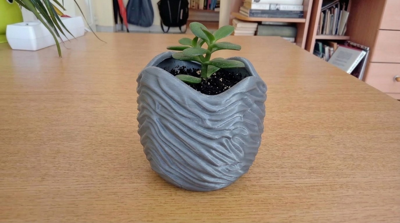 Wavy Ripple Zen Planter - Modern Textured Flower Pot