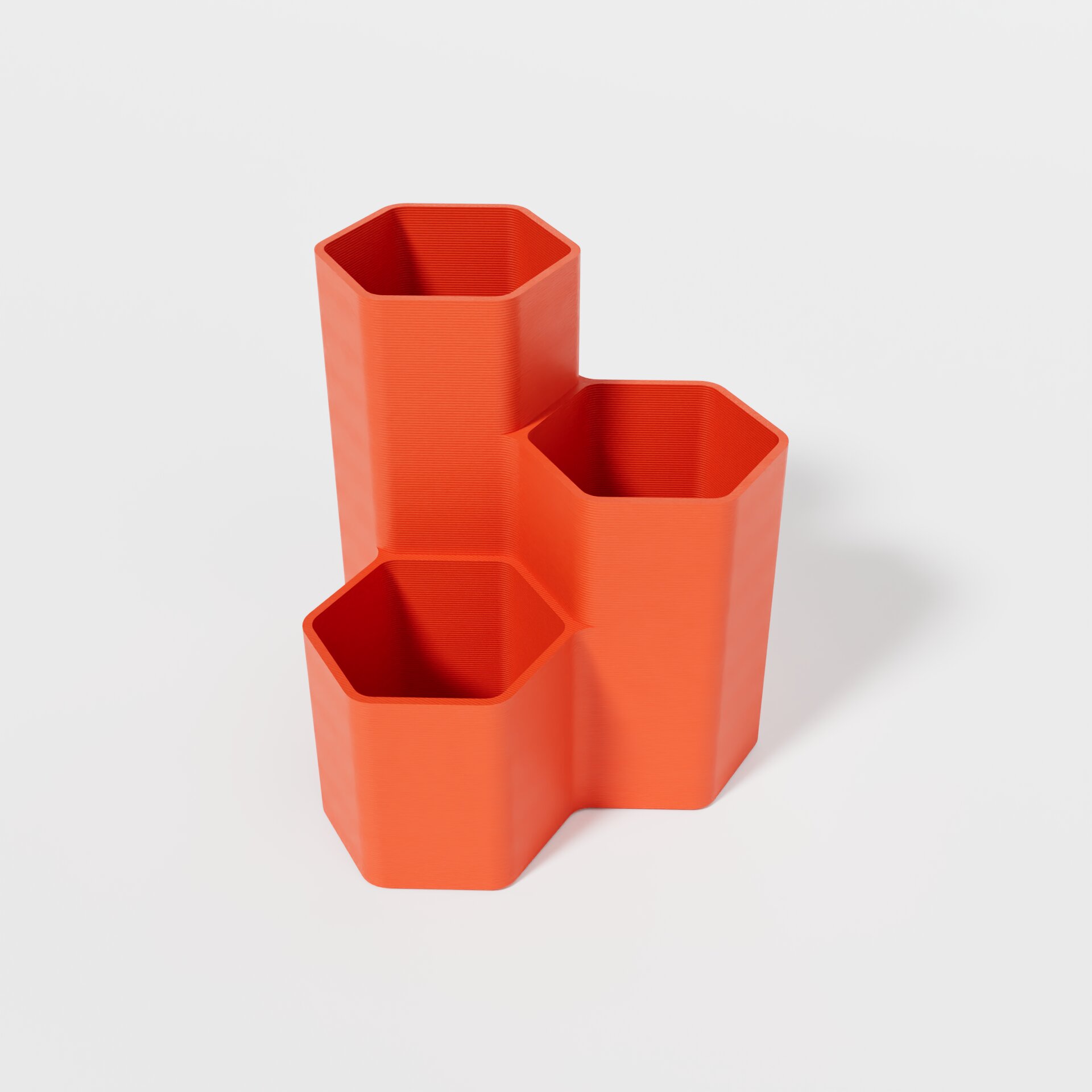 Hexagonal cascade pencil holder 01