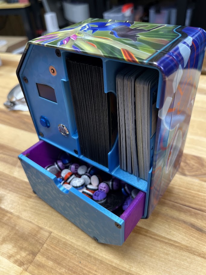 Resizable Pokemon tin organizer w/ Digital Coin & Dice