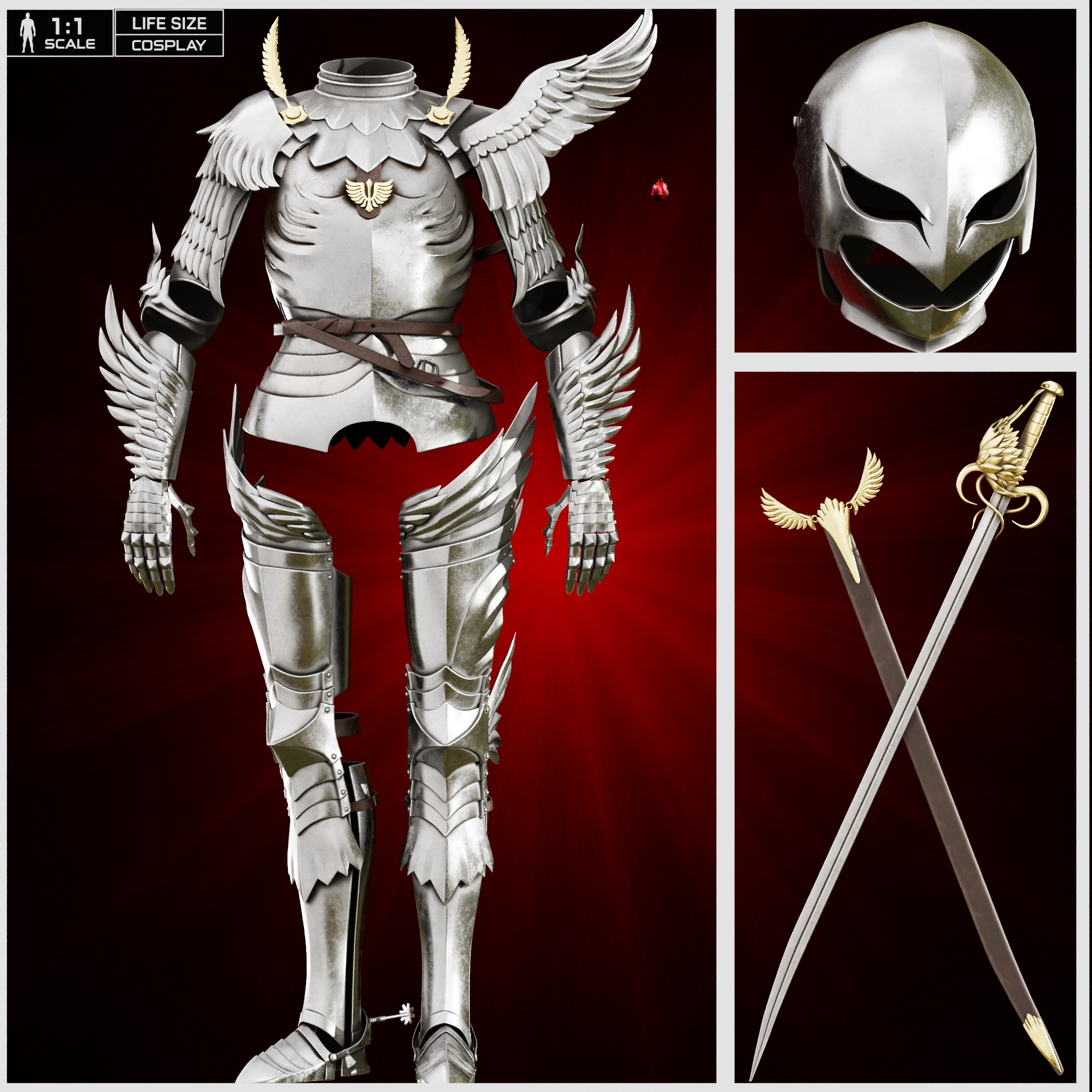 ULTIMATE GRIFFITH RESURRECTED COSPLAY PACK life size - Berserk Fan Art STL