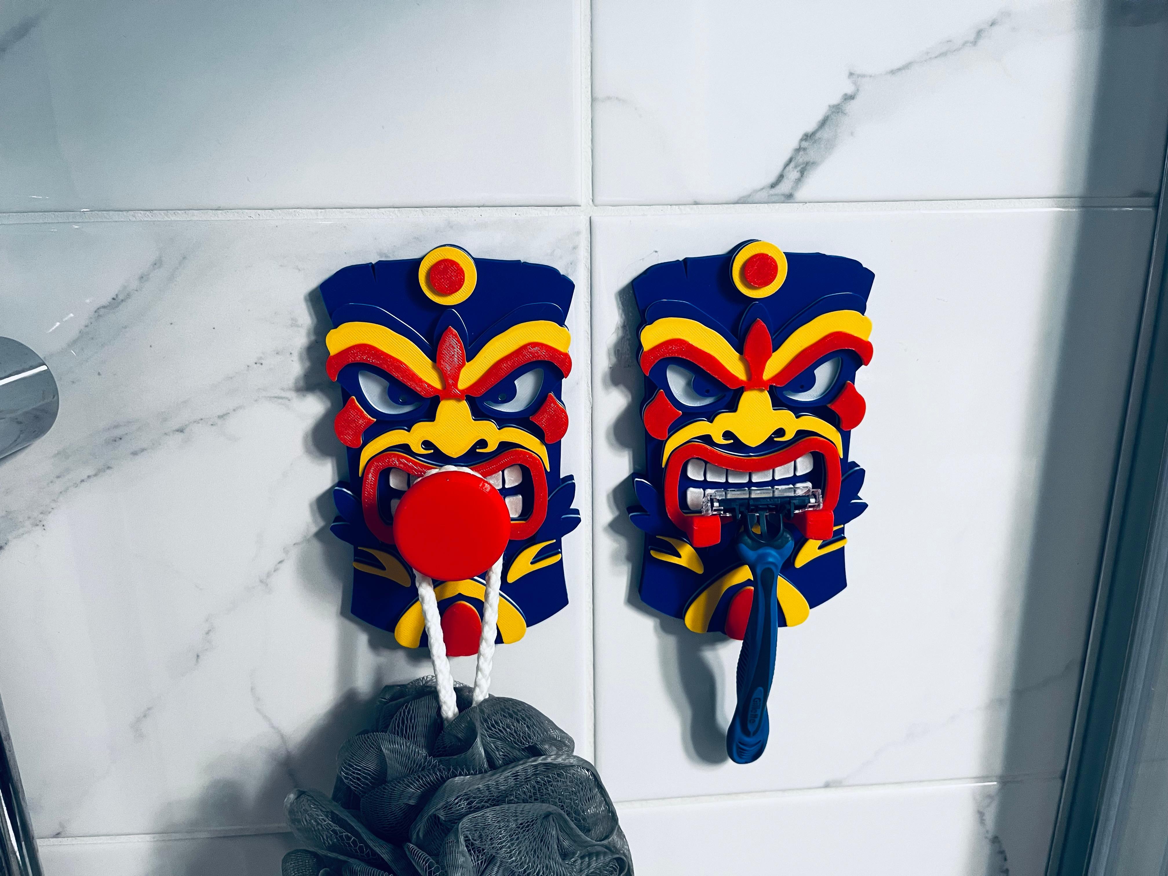 Tiki Tiki razor sponge bathroom organizer set