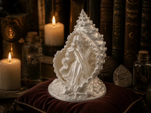 Sleeping Seashell Maiden - Elegant Fantasy Sculpture