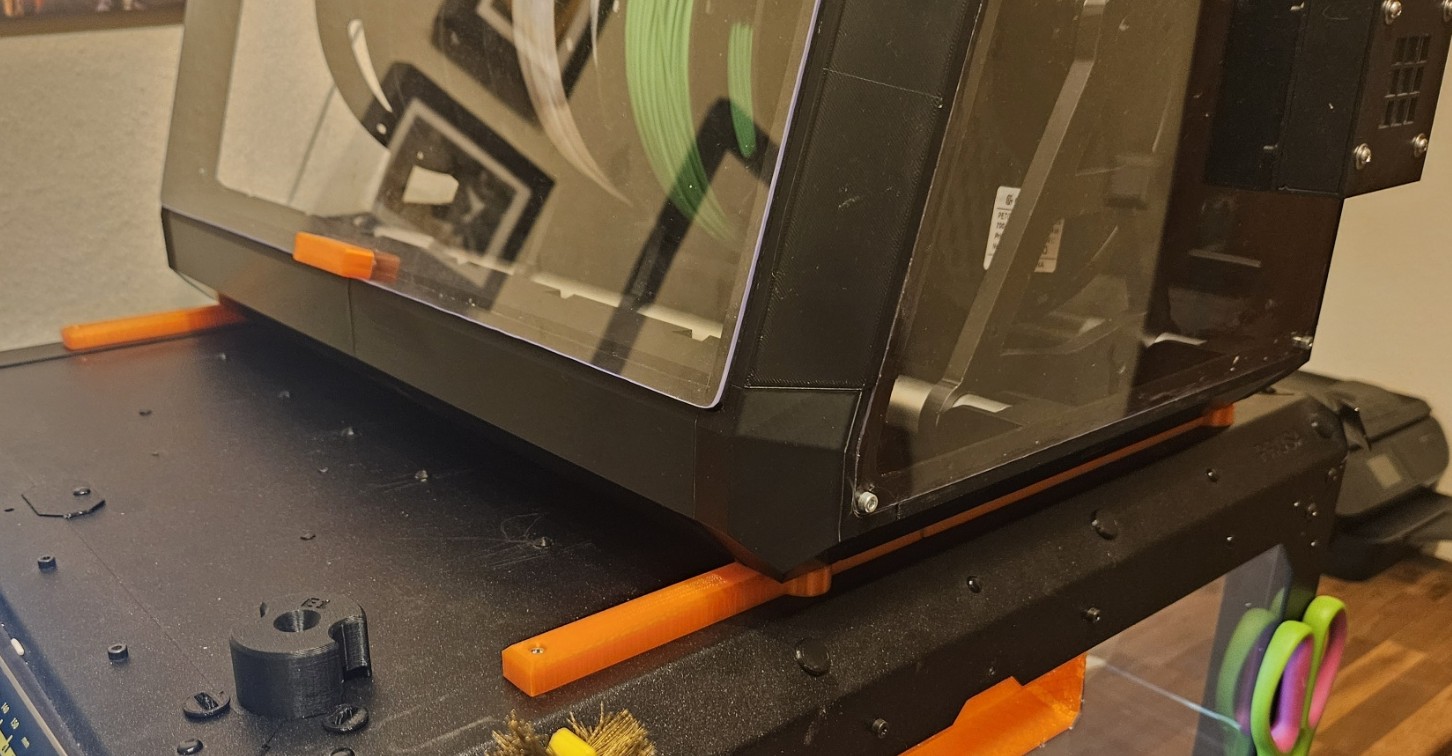 Remix of Fixation for (un)original Prusa drybox on the Prusa enclosure - front or back