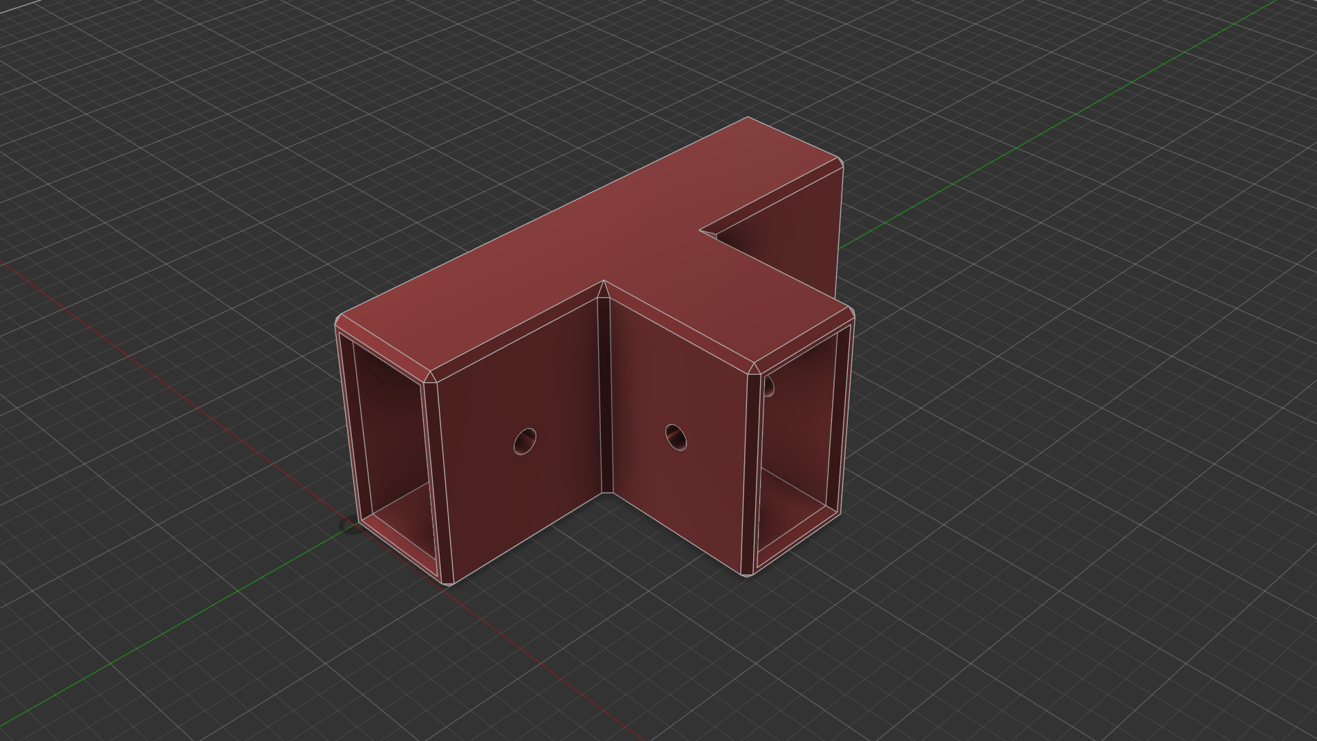1x2 Wood T-Connector Type B
