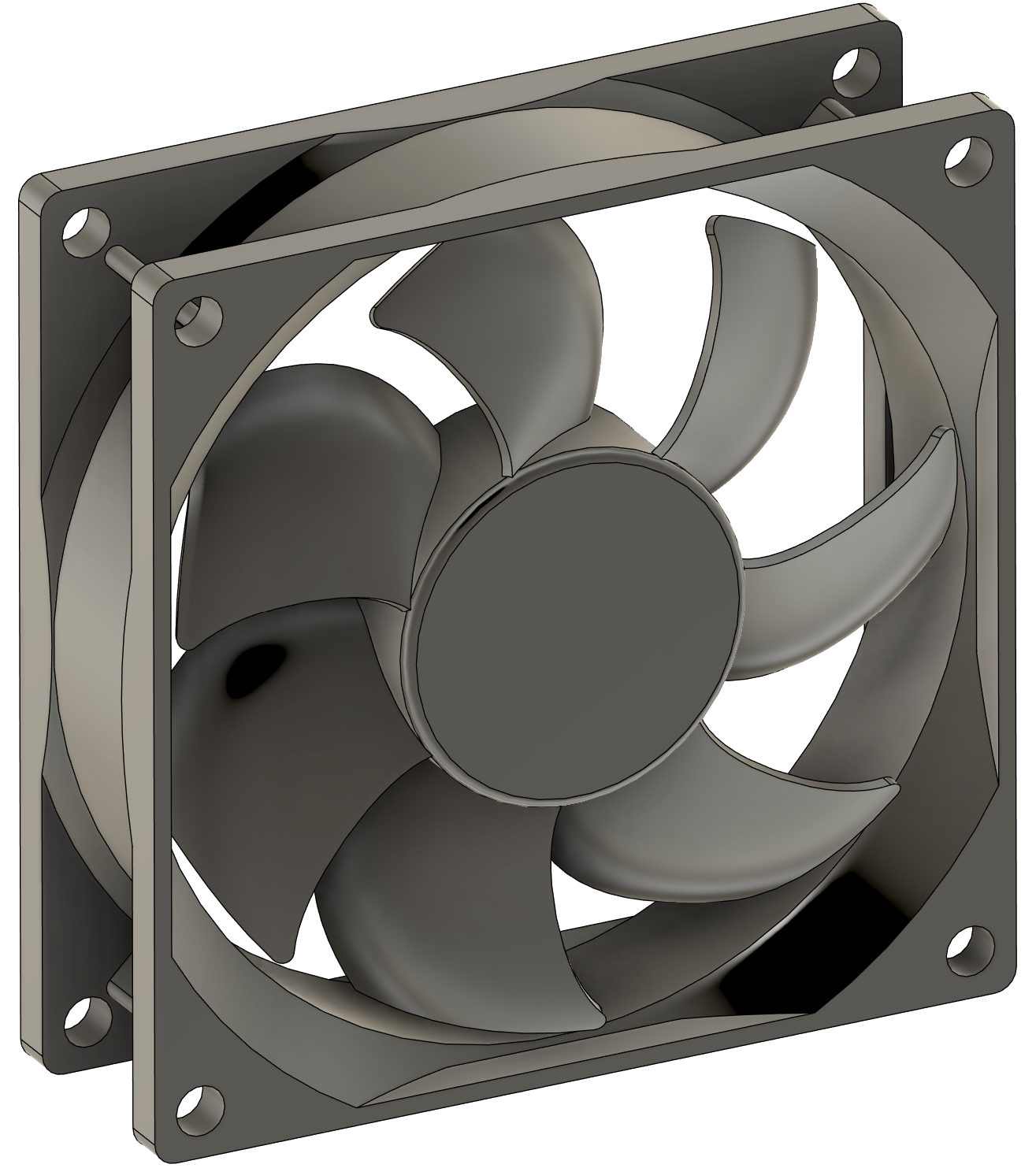 Kingwin 80mm CF-08LB Silent Fan (STEP file) 3D model