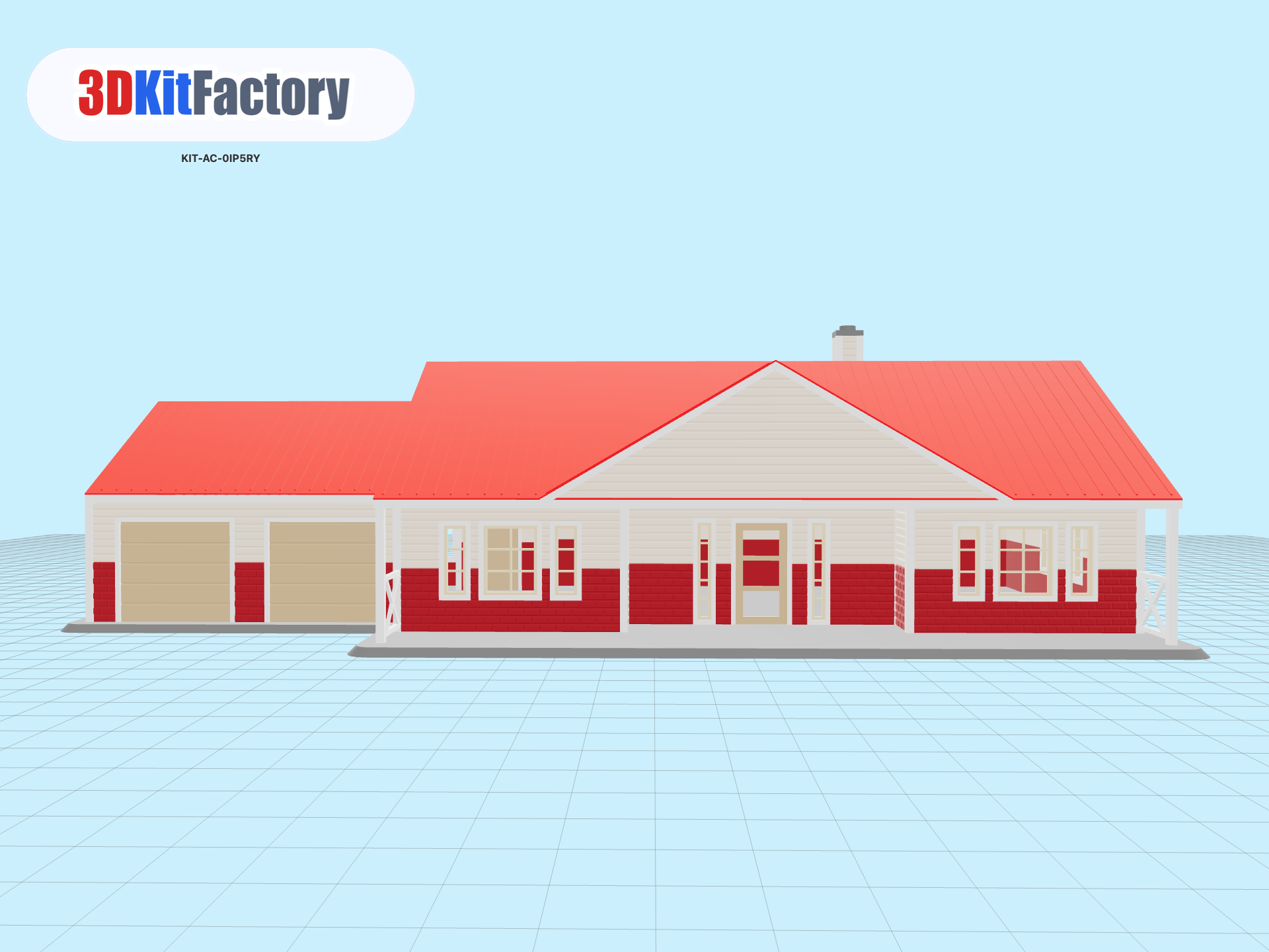 HO Scale Ranch Style House – 3D Printable Model by 3D Kit Factory