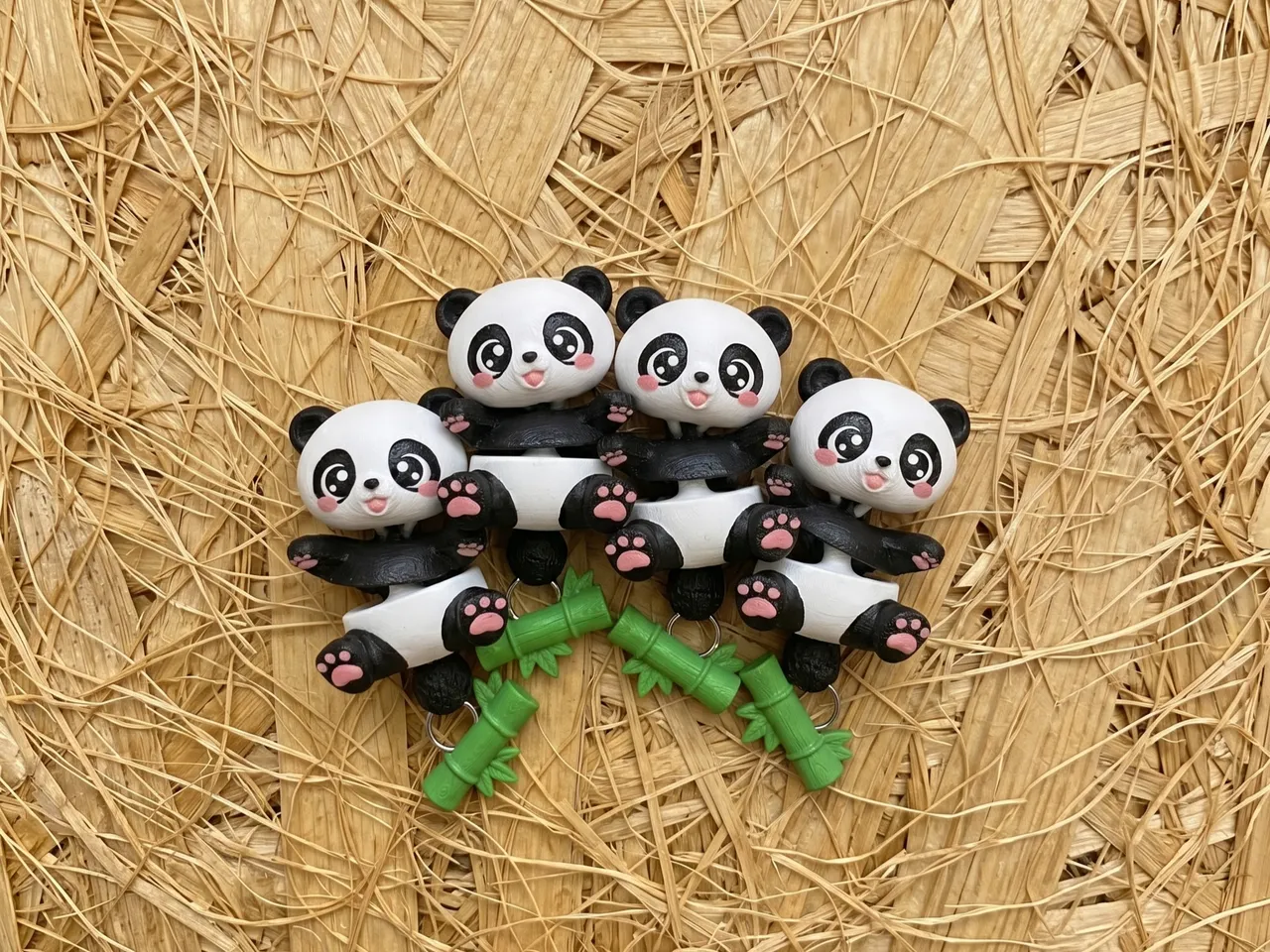 Fluffy Tail Cute Flexi Baby Panda - Articulated Toy, Keychain and