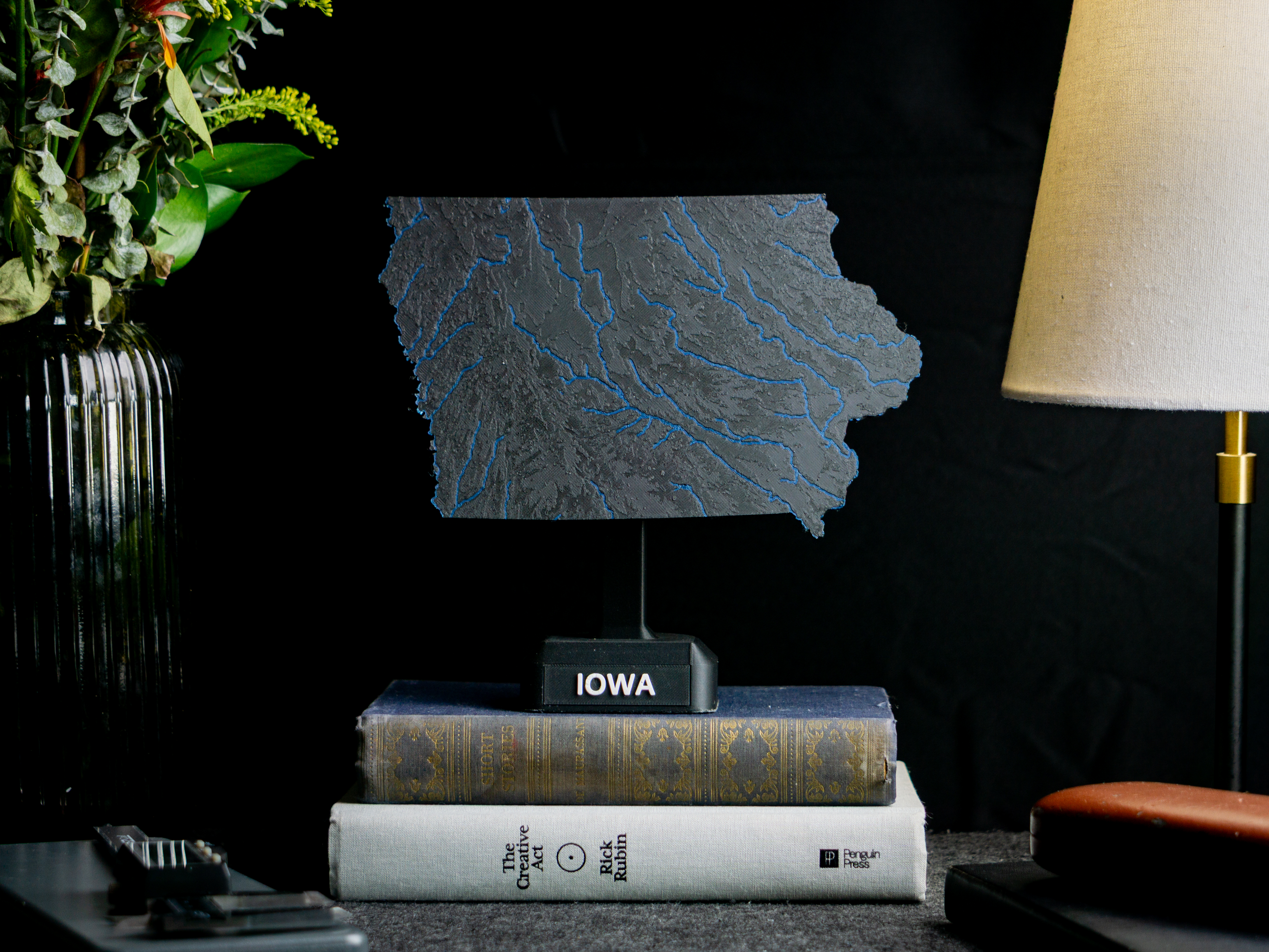 Iowa, USA (IA) Topographic Map with Rivers