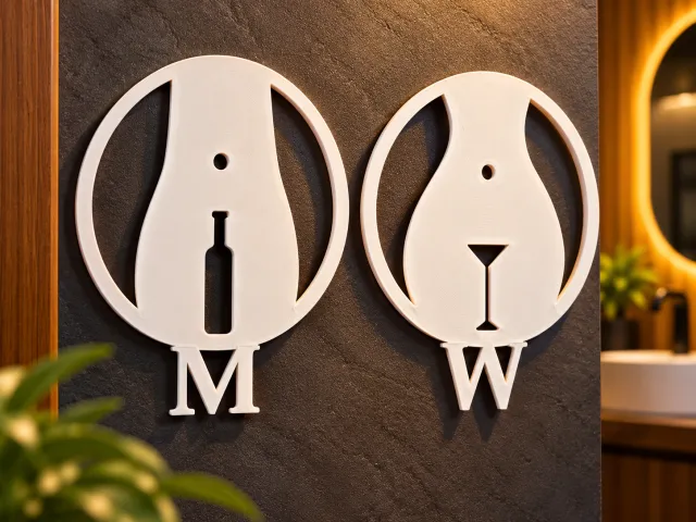 Restroom Signs – M & W