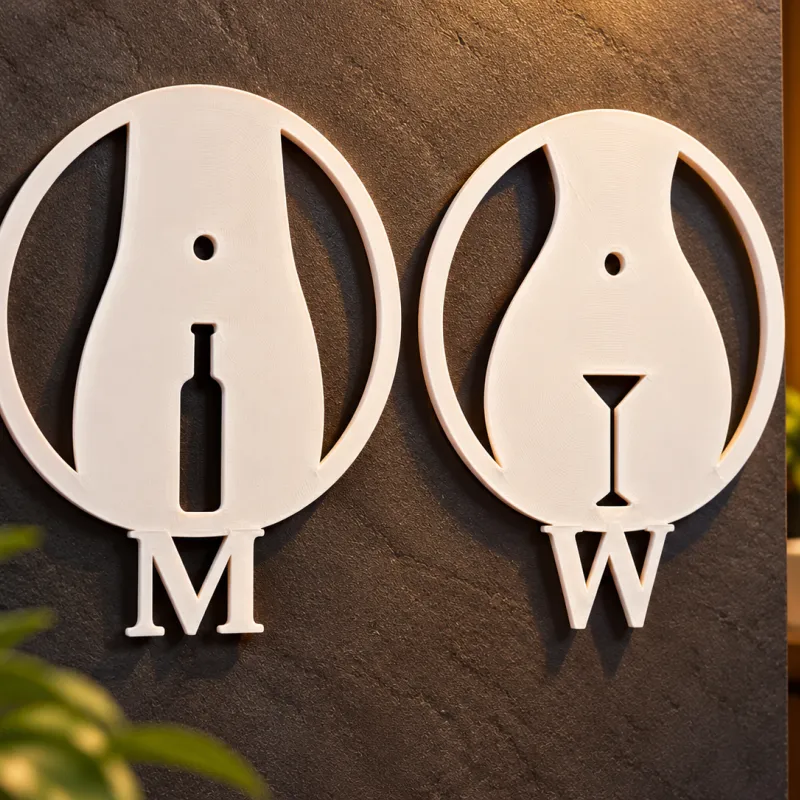 Restroom Signs – M & W by Denis_3D | Download free STL model ...