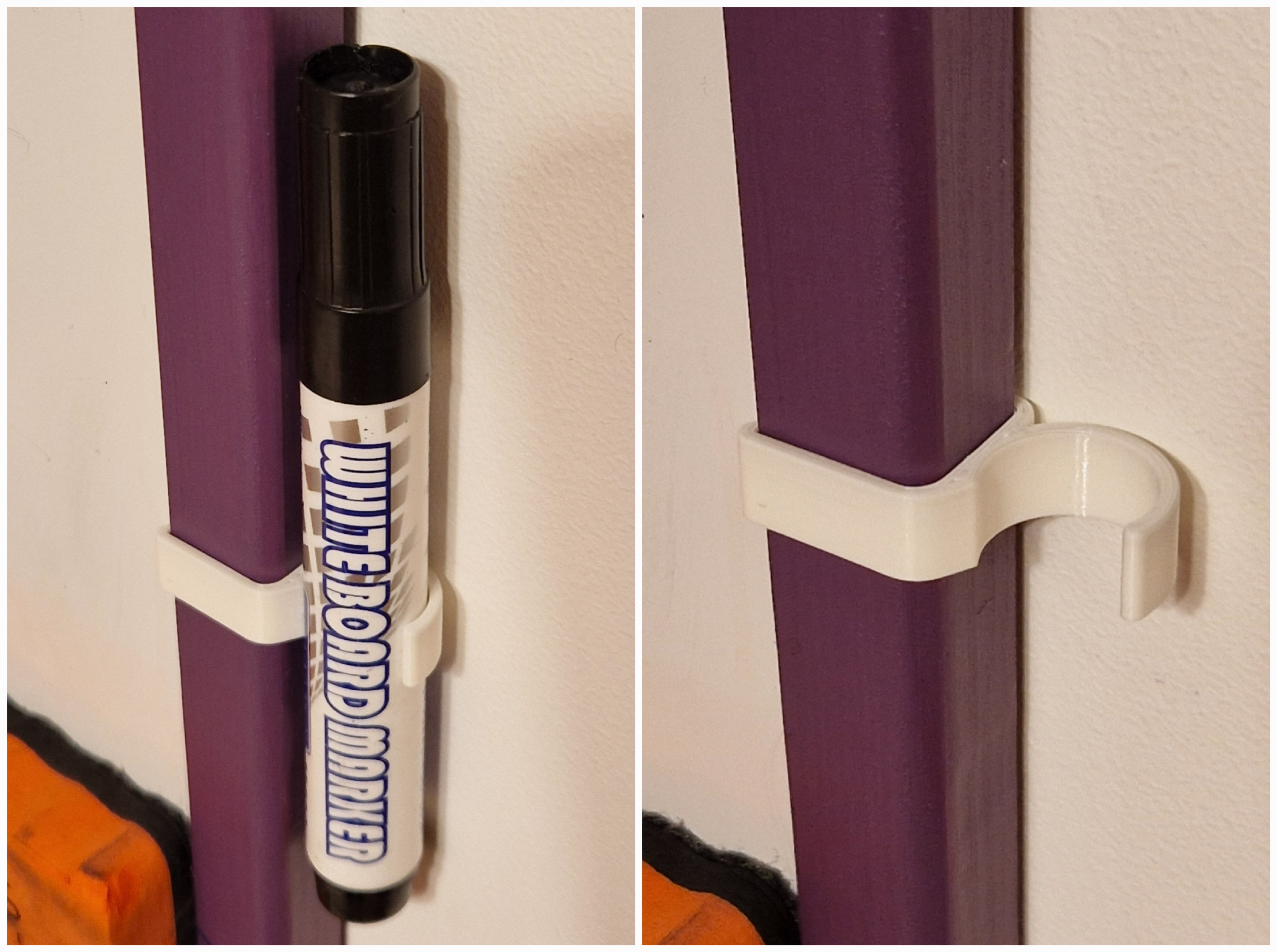 Whiteboard marker clip / holder