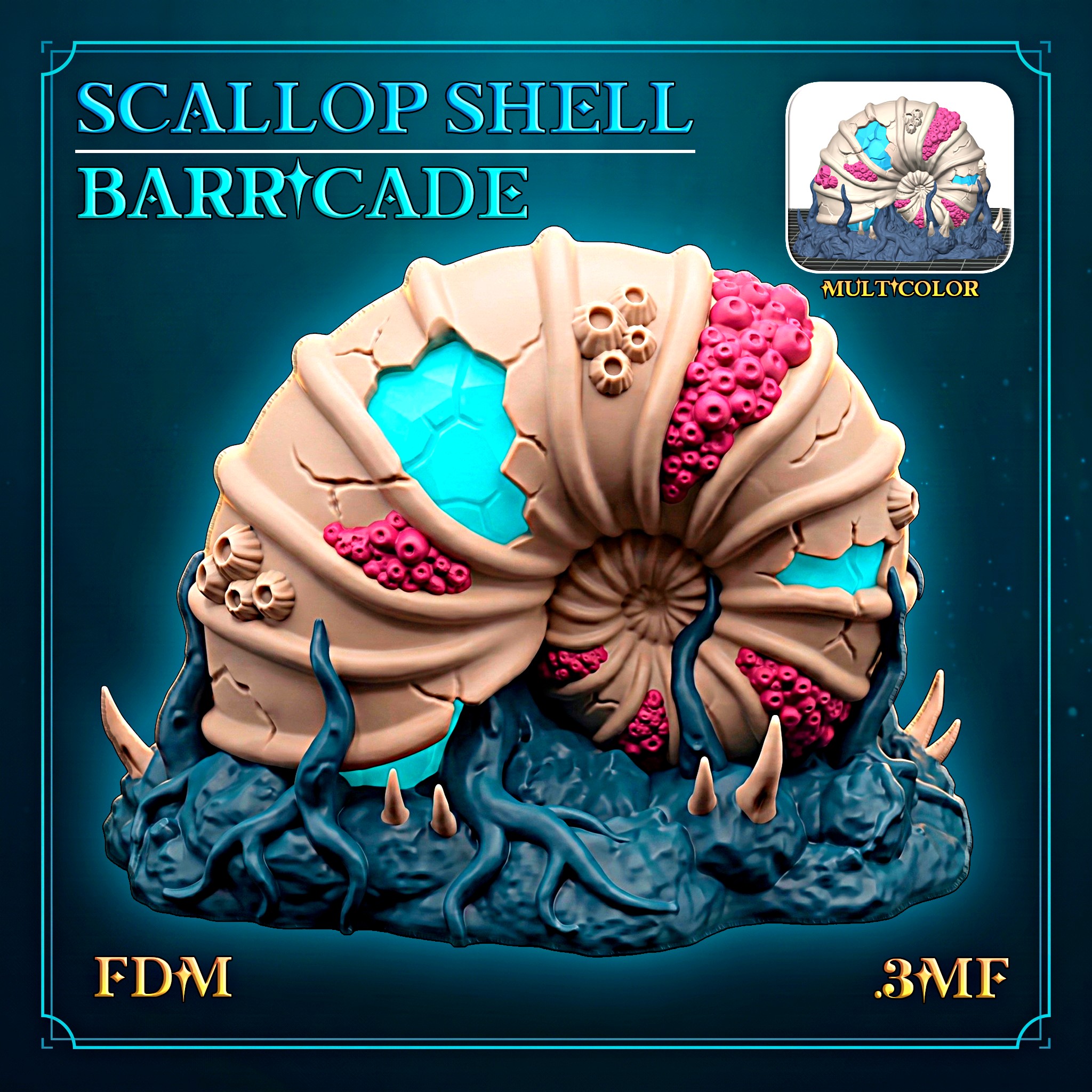 FREE MultiColor Scallop Shell Barricade – The Abyssal Reef: Multicolor Depths