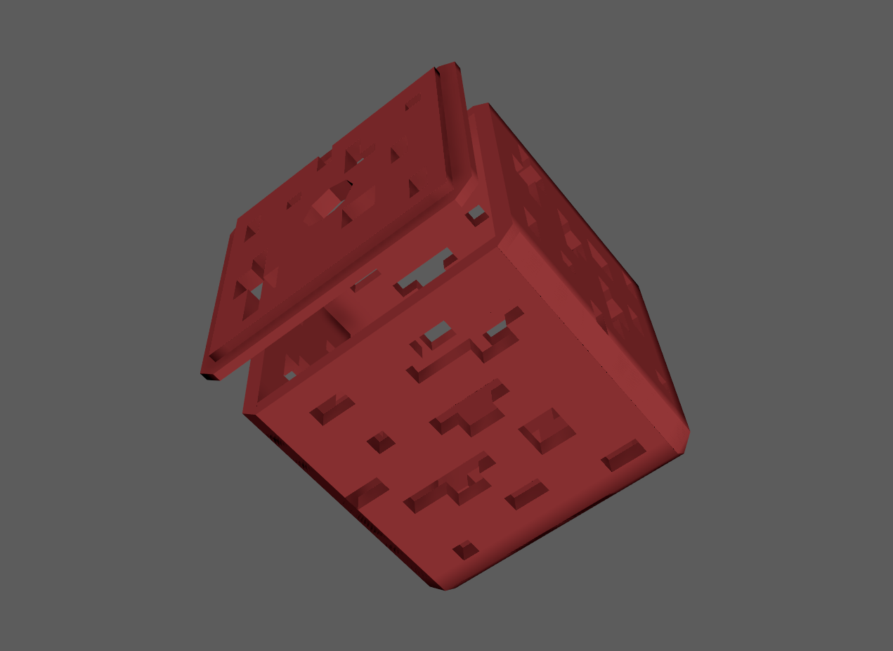 Ore cube with led light support