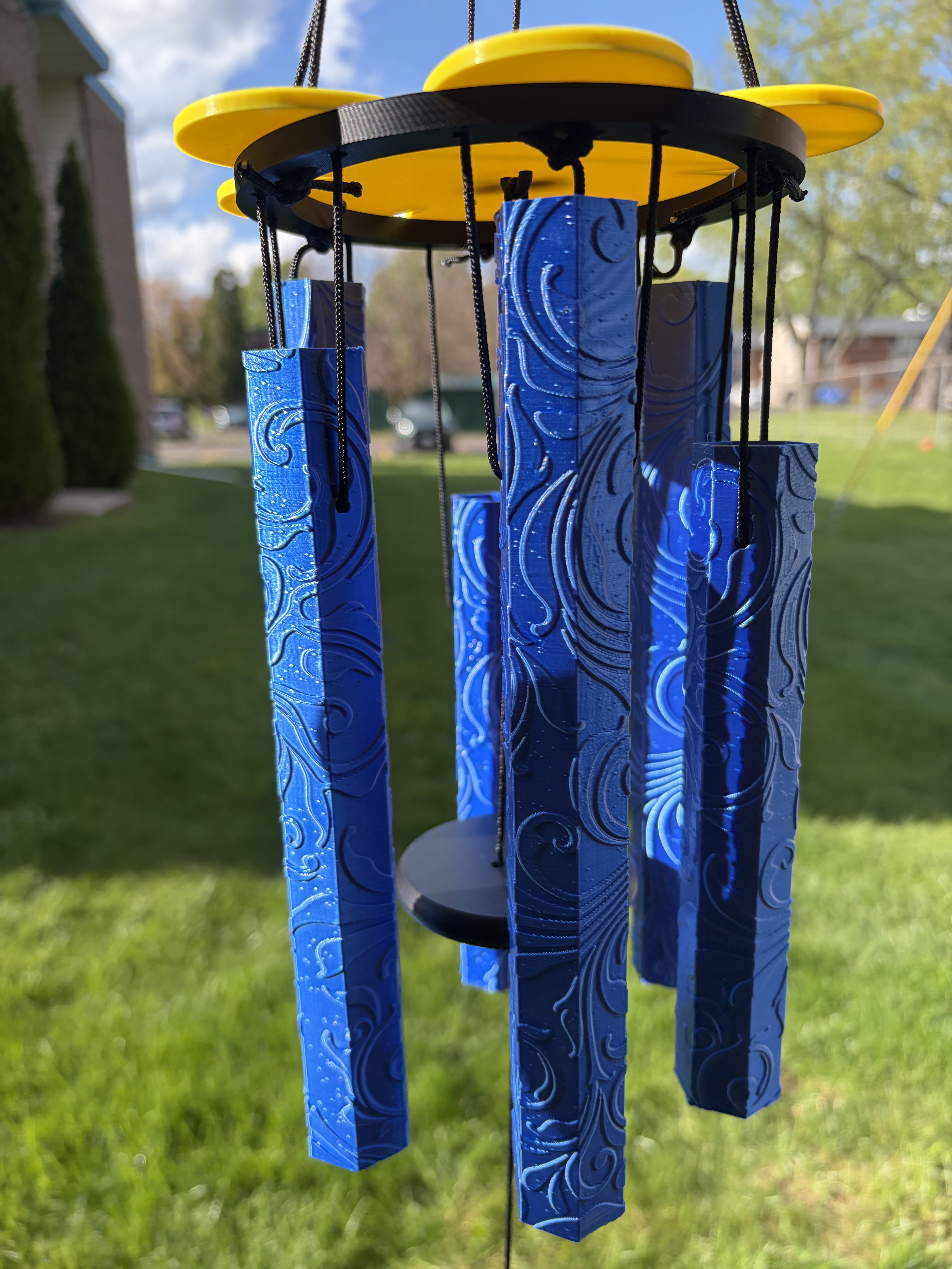 Engraved Wind Chimes - Hummingbird in the Garden