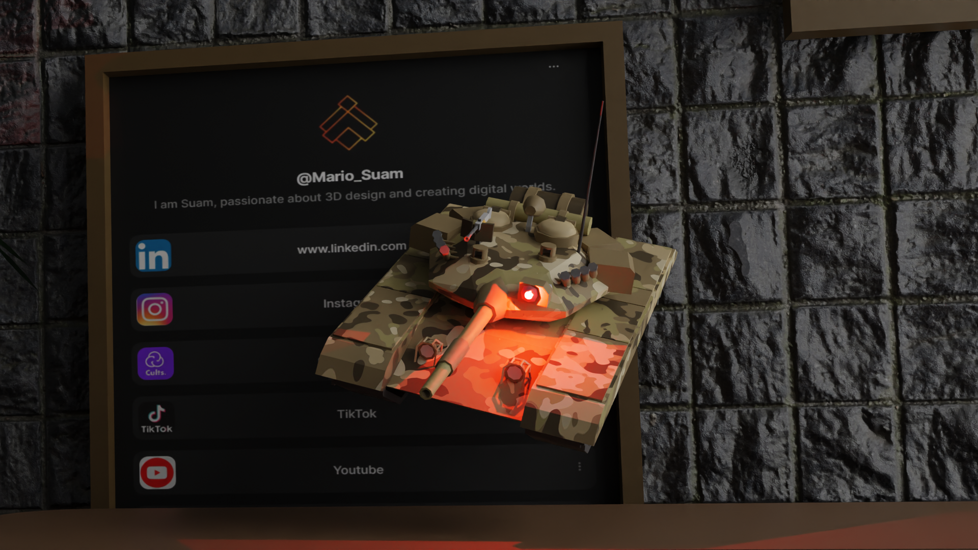 Modelo 3D de Tanque de Combate – Versión Miniatura