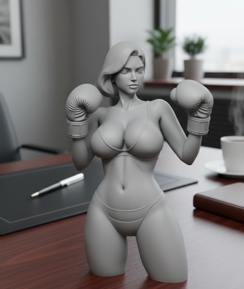 woman boxing in underwear