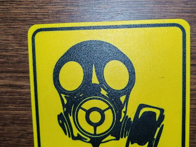 Gasmask plynová maska cedule