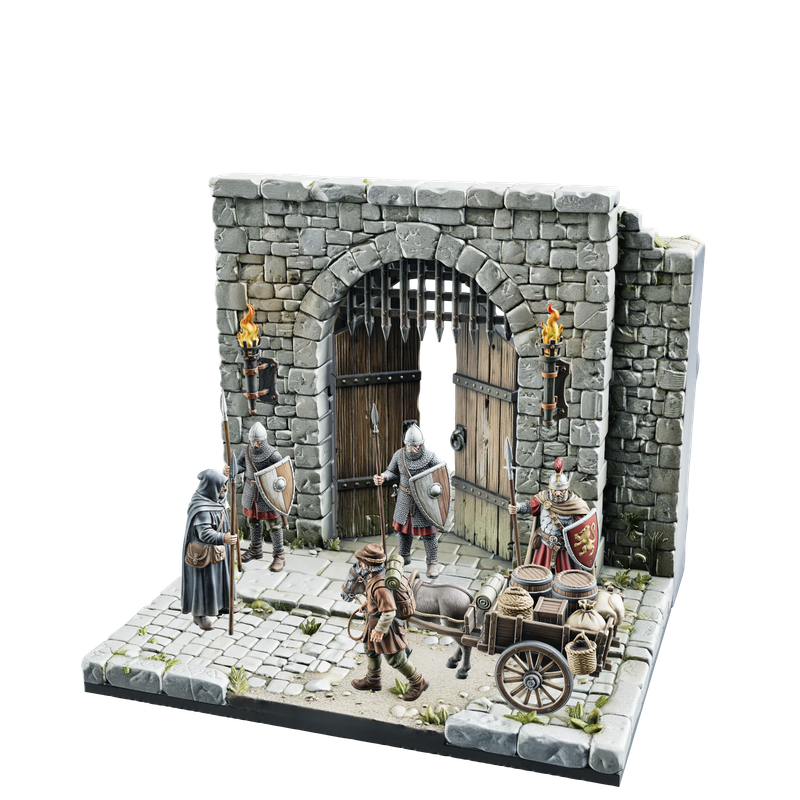 Medieval Castle Gate Diorama - Free 9 Piece STL Pack by Printara ...