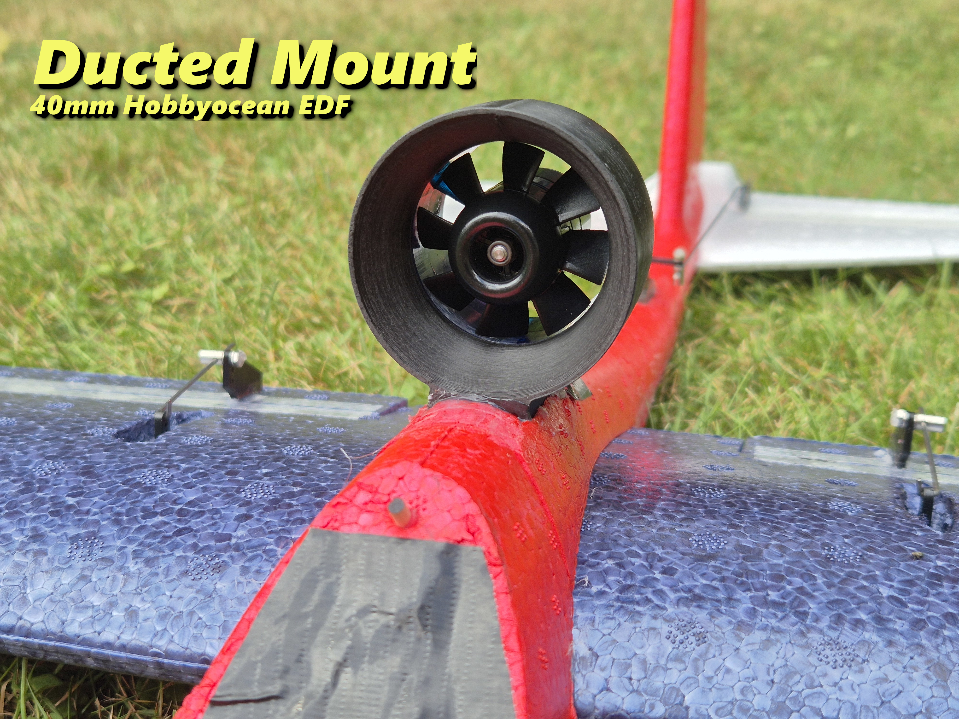 Aerodynamic ducted motor mount for "40 mm Hobbyocean EDF" -  RC plane (open source)