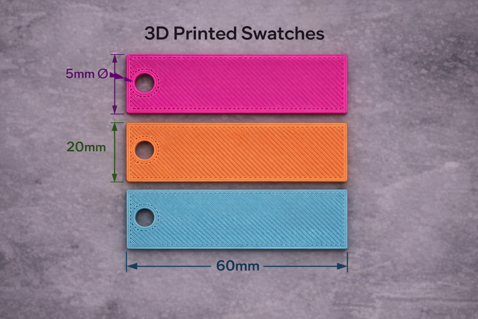 3D Printed Filament Swatches 3D model