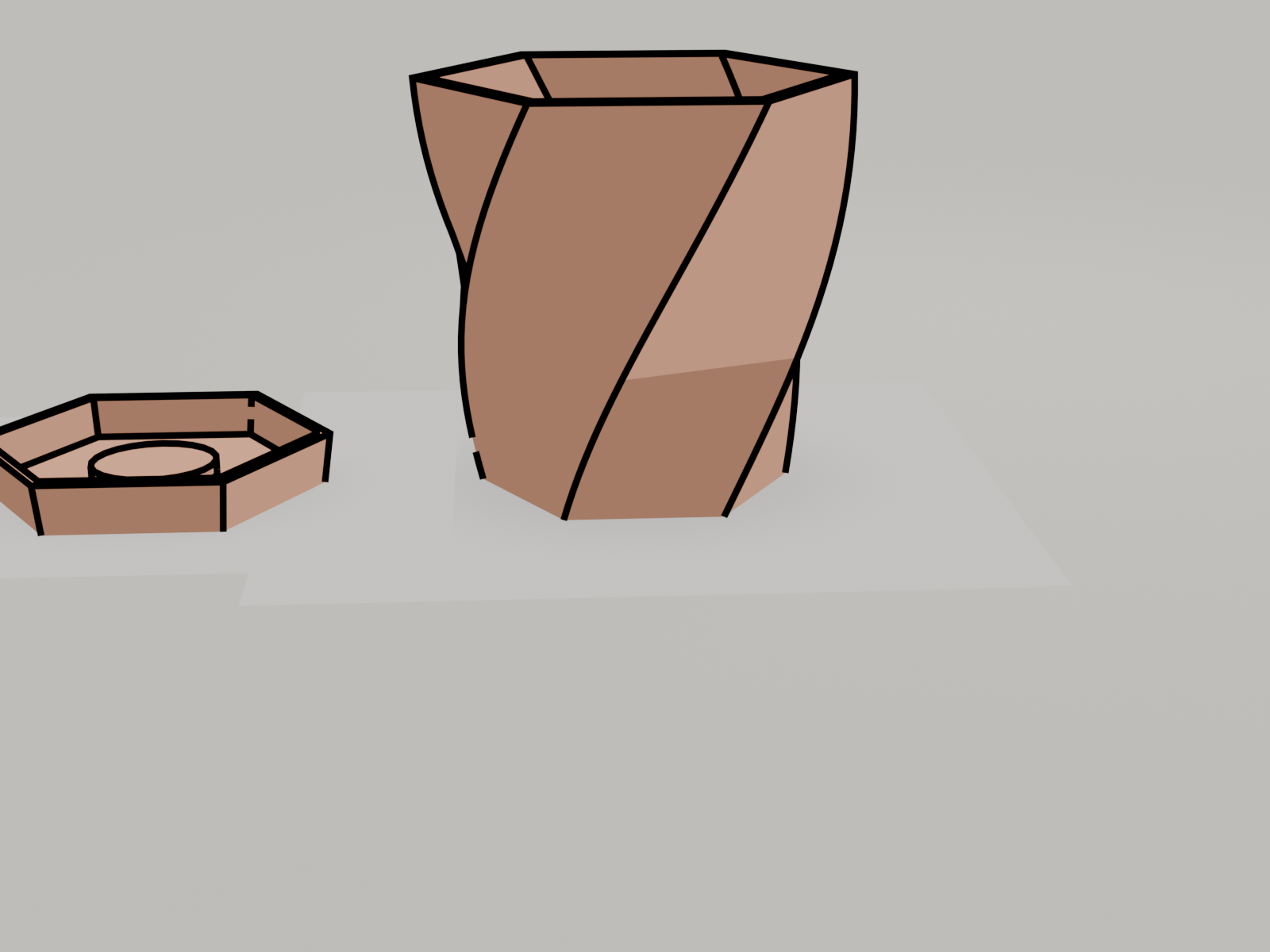 Helix Hex Planter — Self-Draining Twisted Pot & Tray