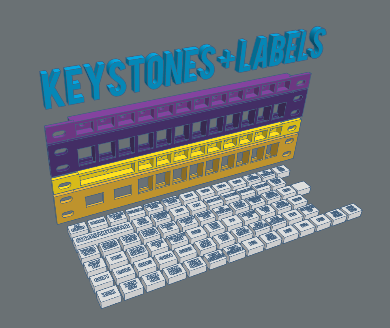 10 inch rackmount - Keystones with labels