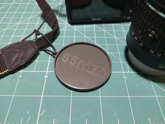 55mm Lens cap holder with attachment point