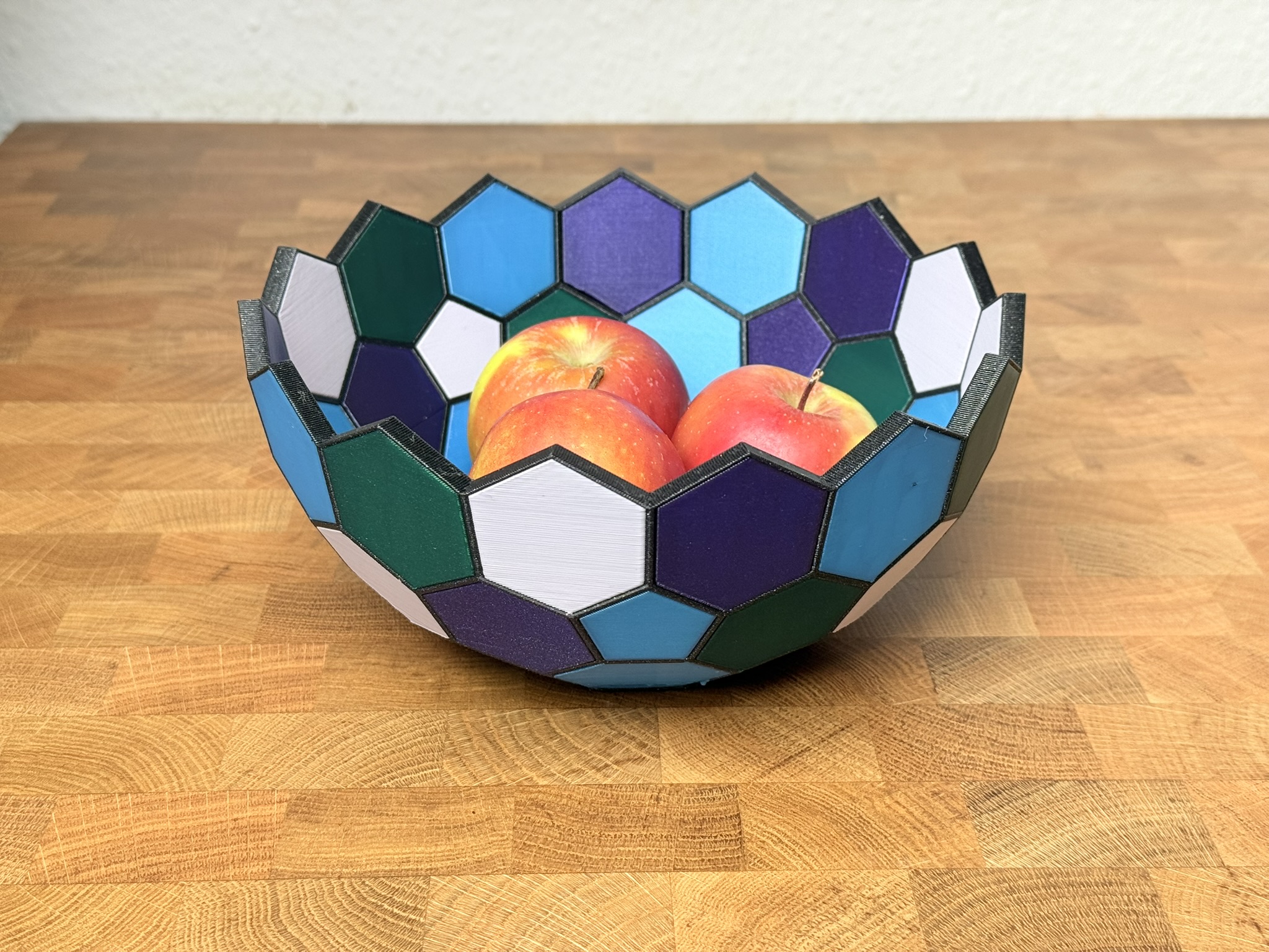 Goldberg Bowl - Colourful Hexagonal Fruit Basket