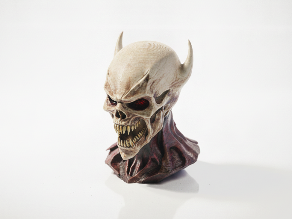 Vampire Head Demonic Skull Figurine 3D Printable