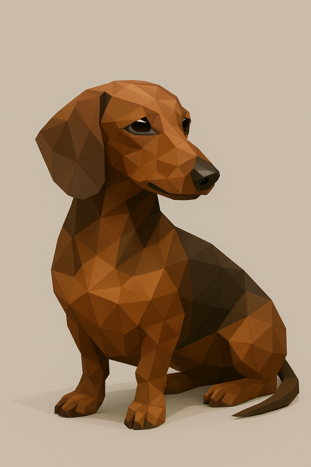 Dachshund dog Low Poly model