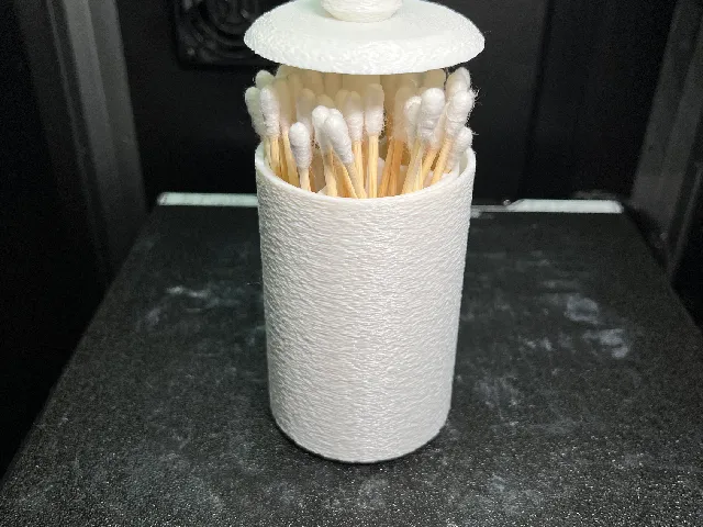 Q-Tip/ Earbud Container Half Hold Version