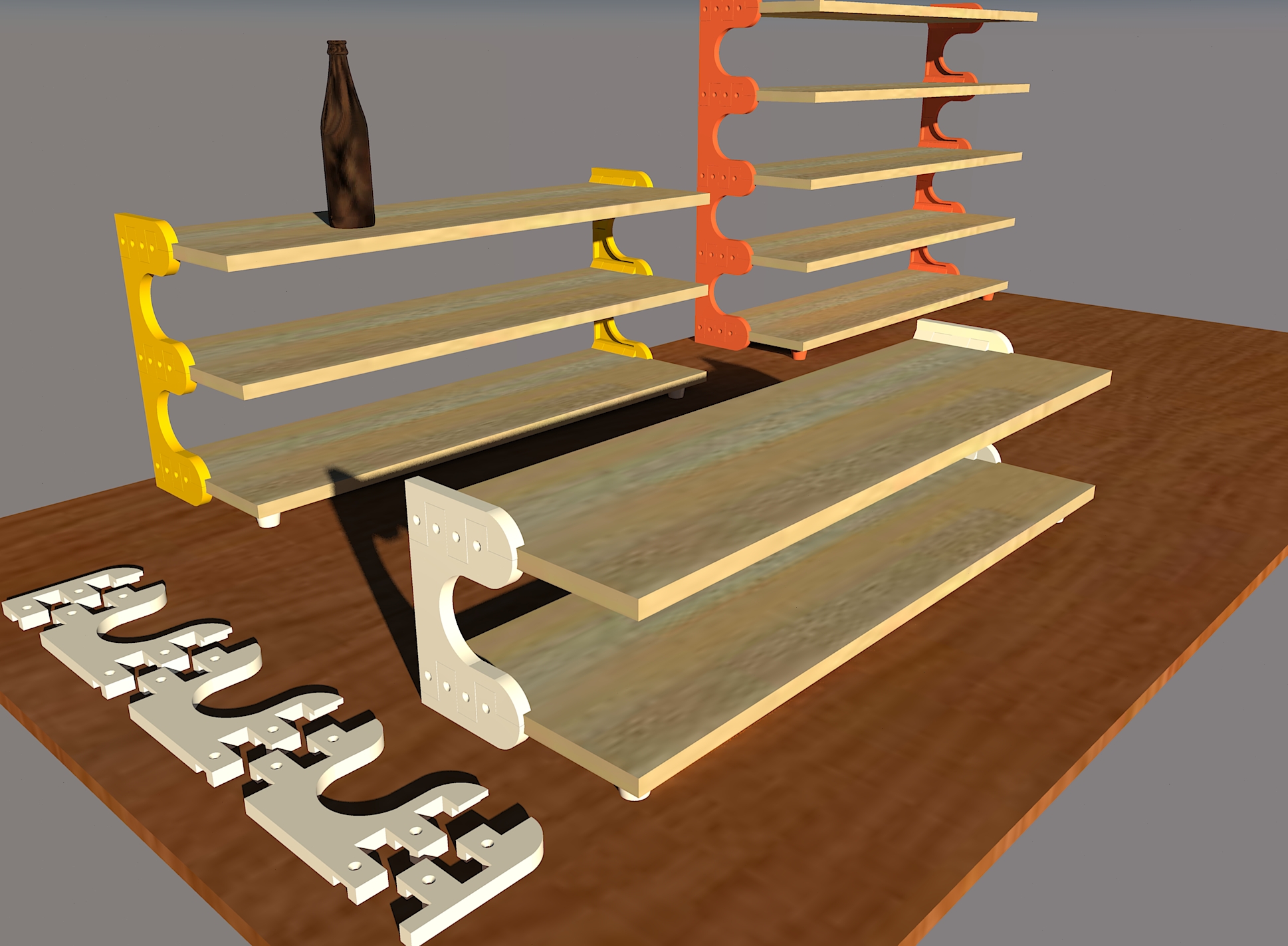 Extendable shelf system (shoe shelf, table shelf, desk organizer)