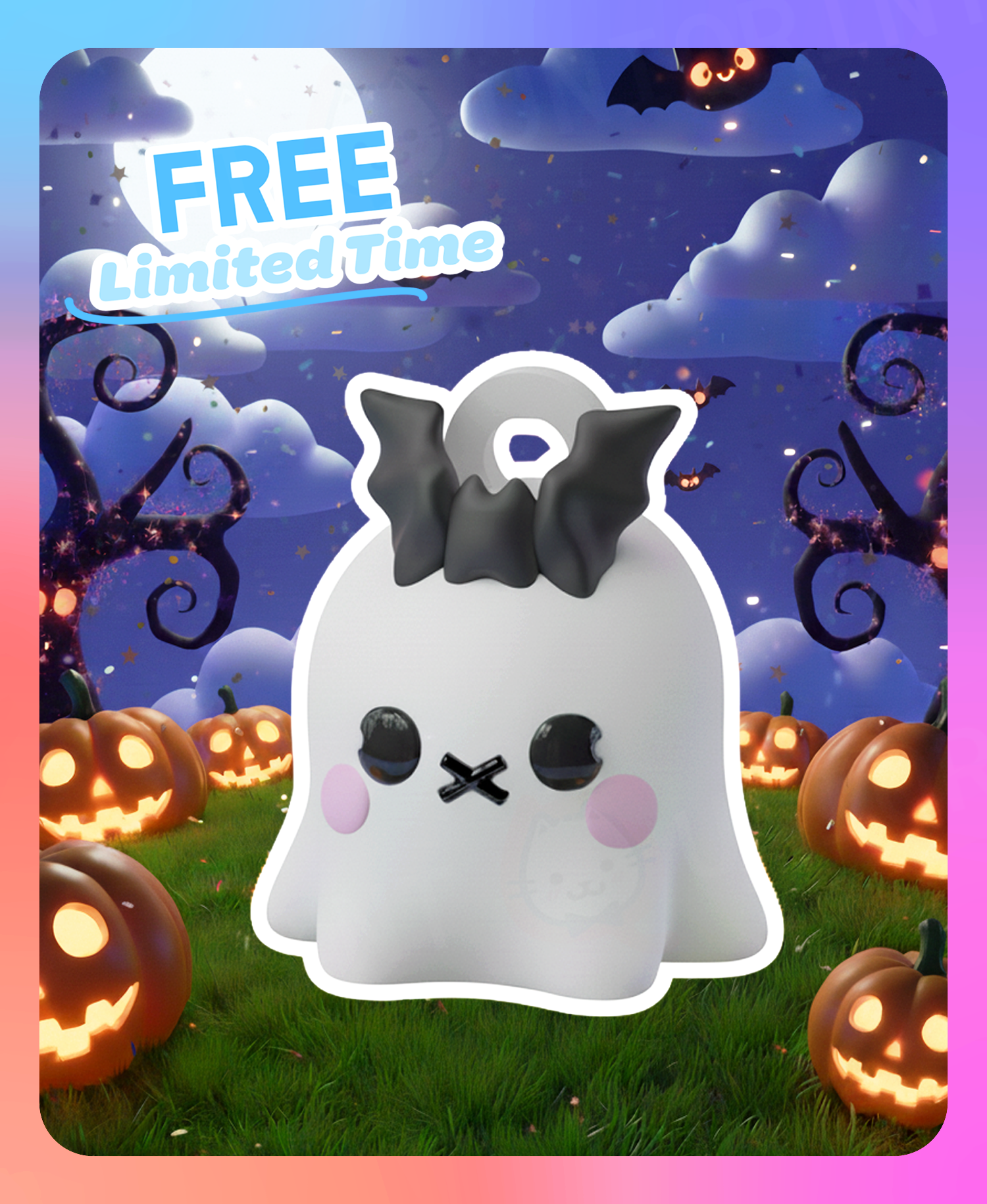Little Ghost Keychain: Bat (Single Color)