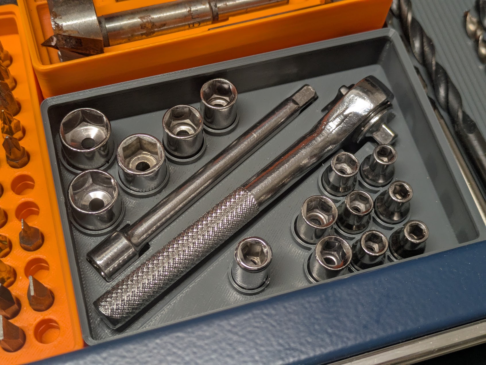 Gridfinity Box for a small socket set / kleiner Knarrenkasten
