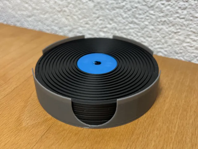 Record Vinyl Coasters - Holder with deeper cutouts
