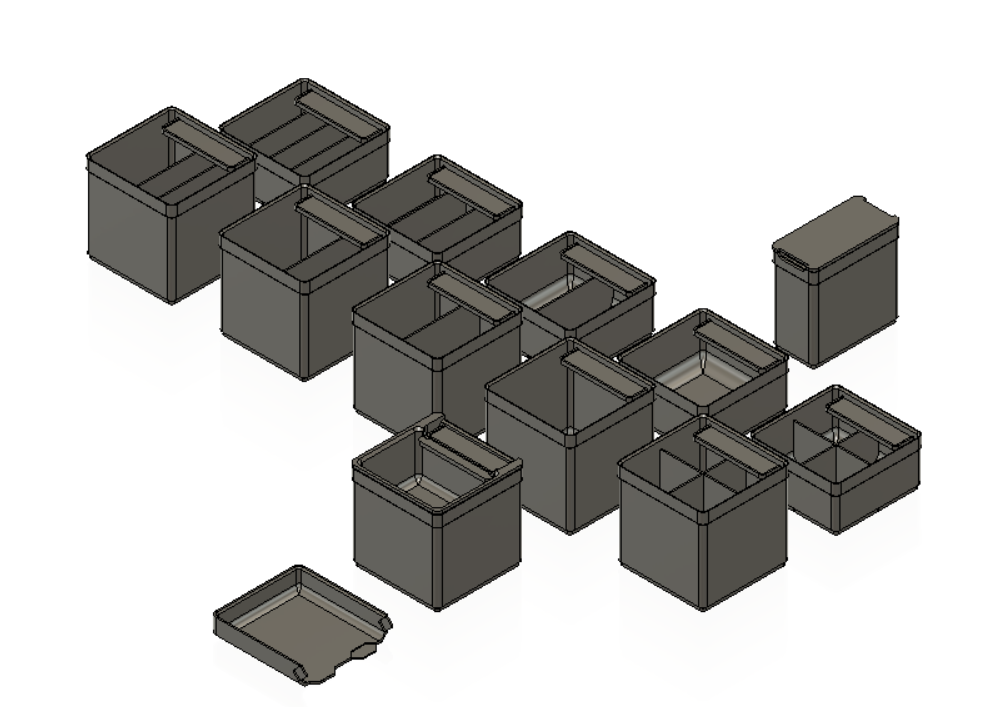 Miniatura 5 do modelo 3D Para-SPB: Parametric Stackable Small Parts Bin