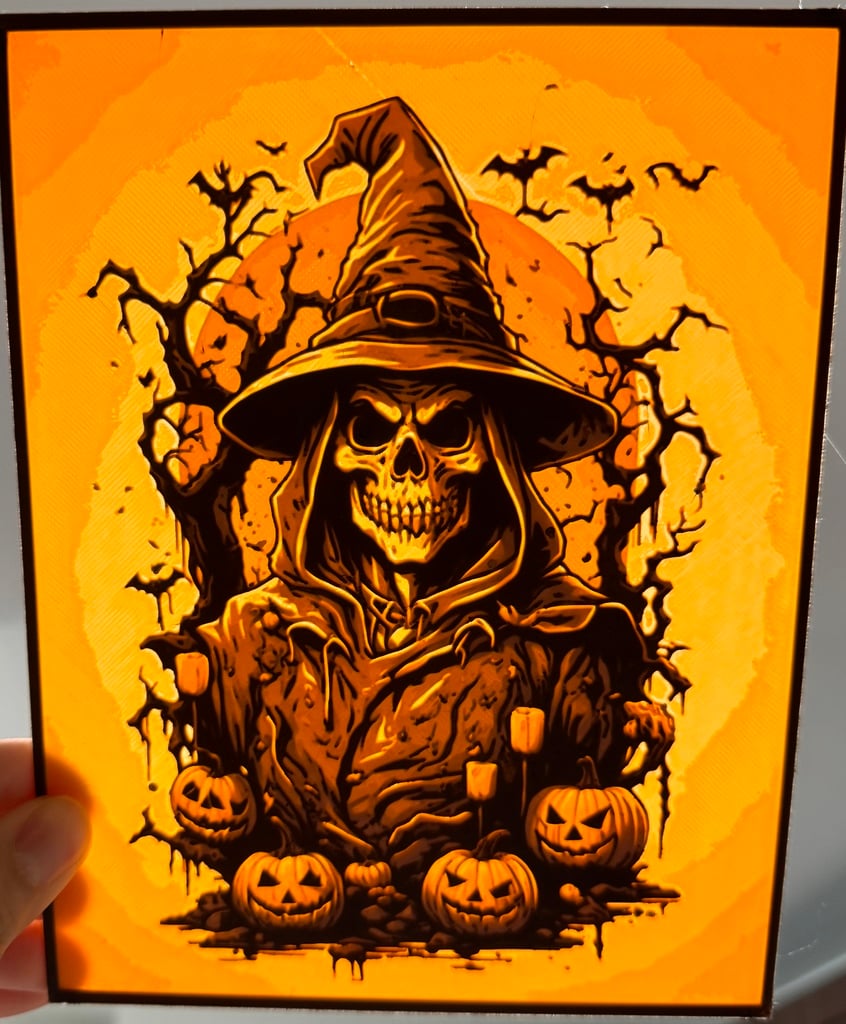 Halloween Skeleton Witch - Hueforge Print