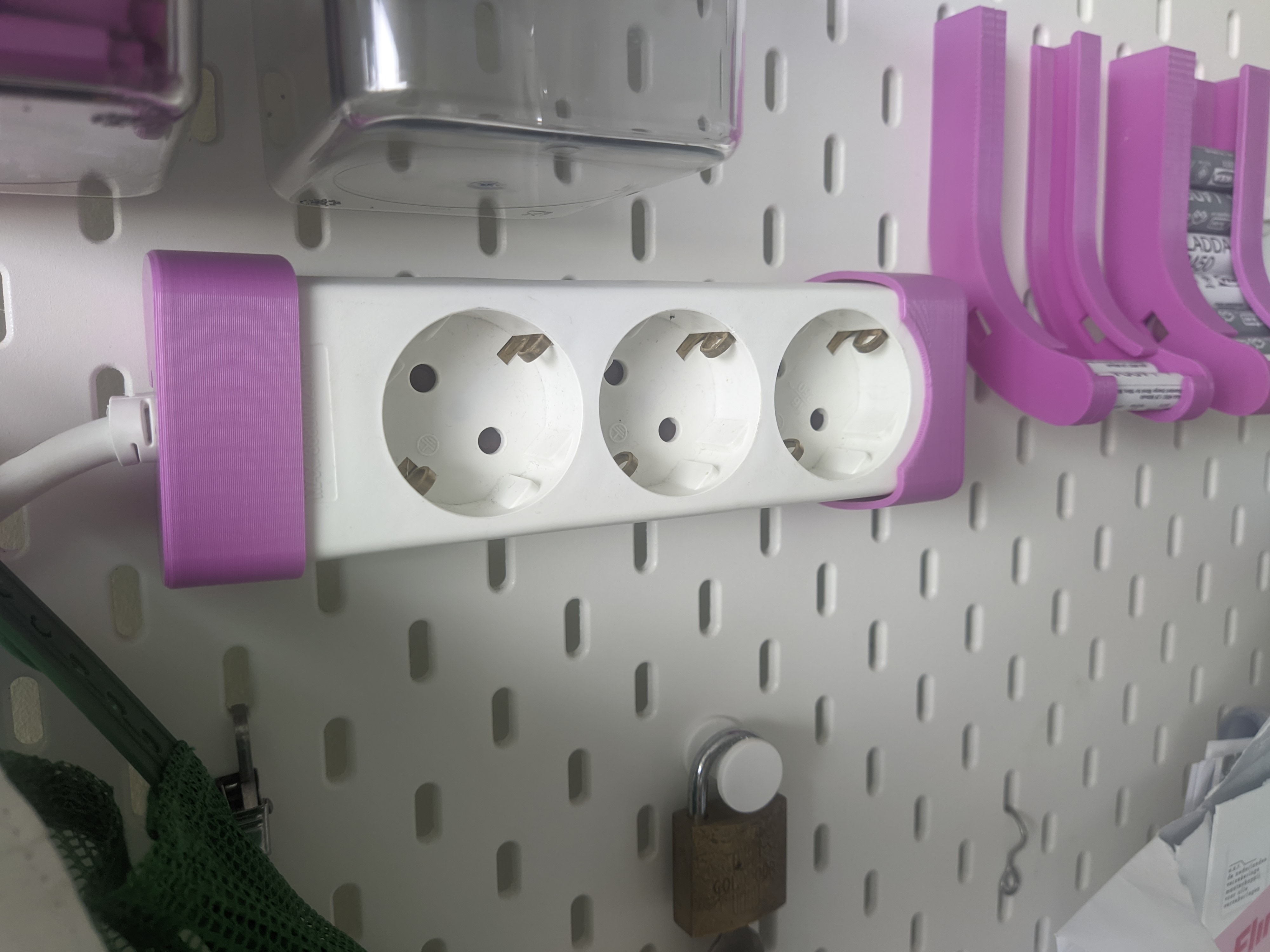 IKEA KOPPLA power strip holder for SKADIS pegboard by humansizedmonkey