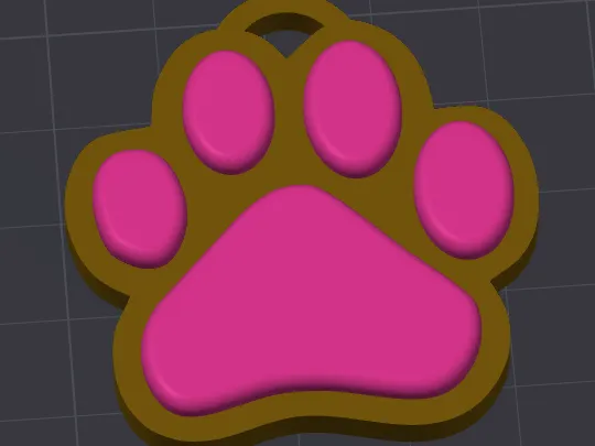 dog's paw keychain (psí tlapka klíčenka)