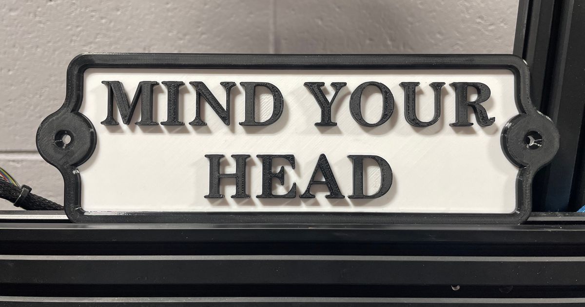 Mind your head signage  Mind your head sticker & poster