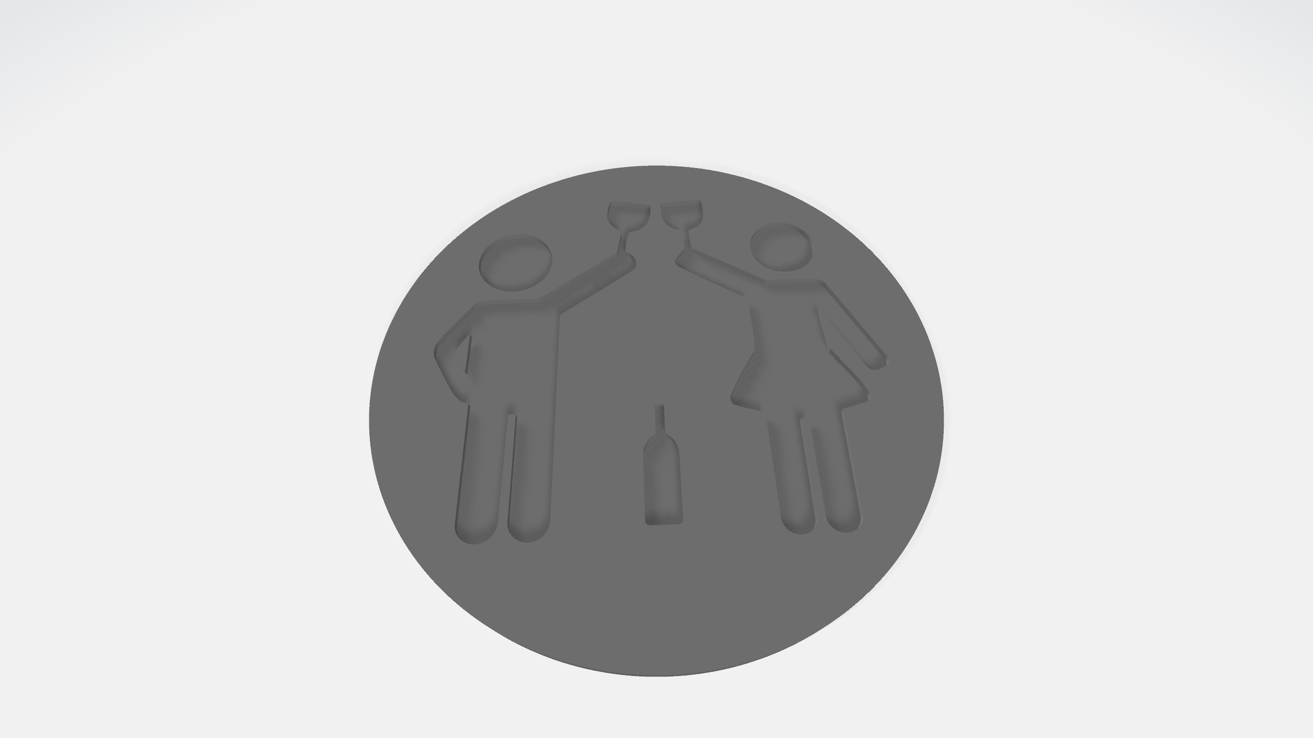 Man + woman wine coaster