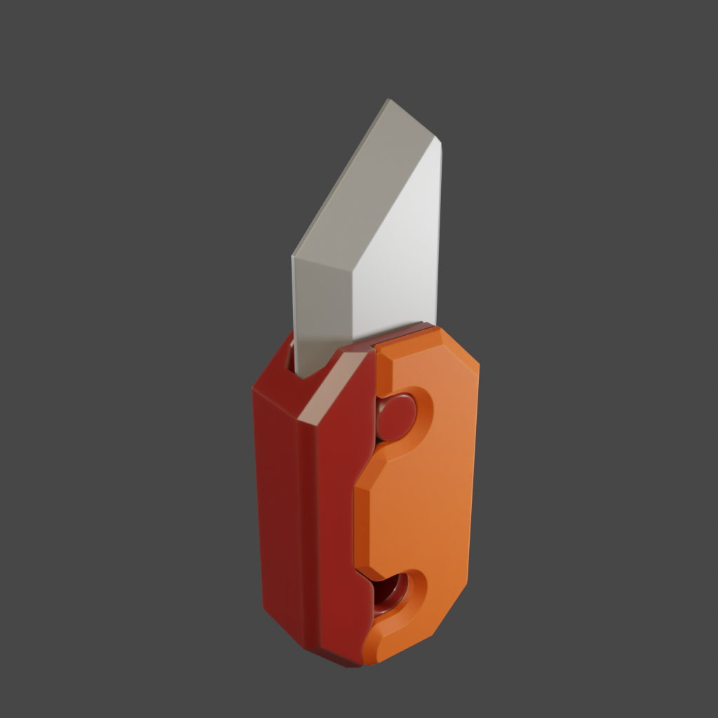 Improved handle for gravity knife fidget toy