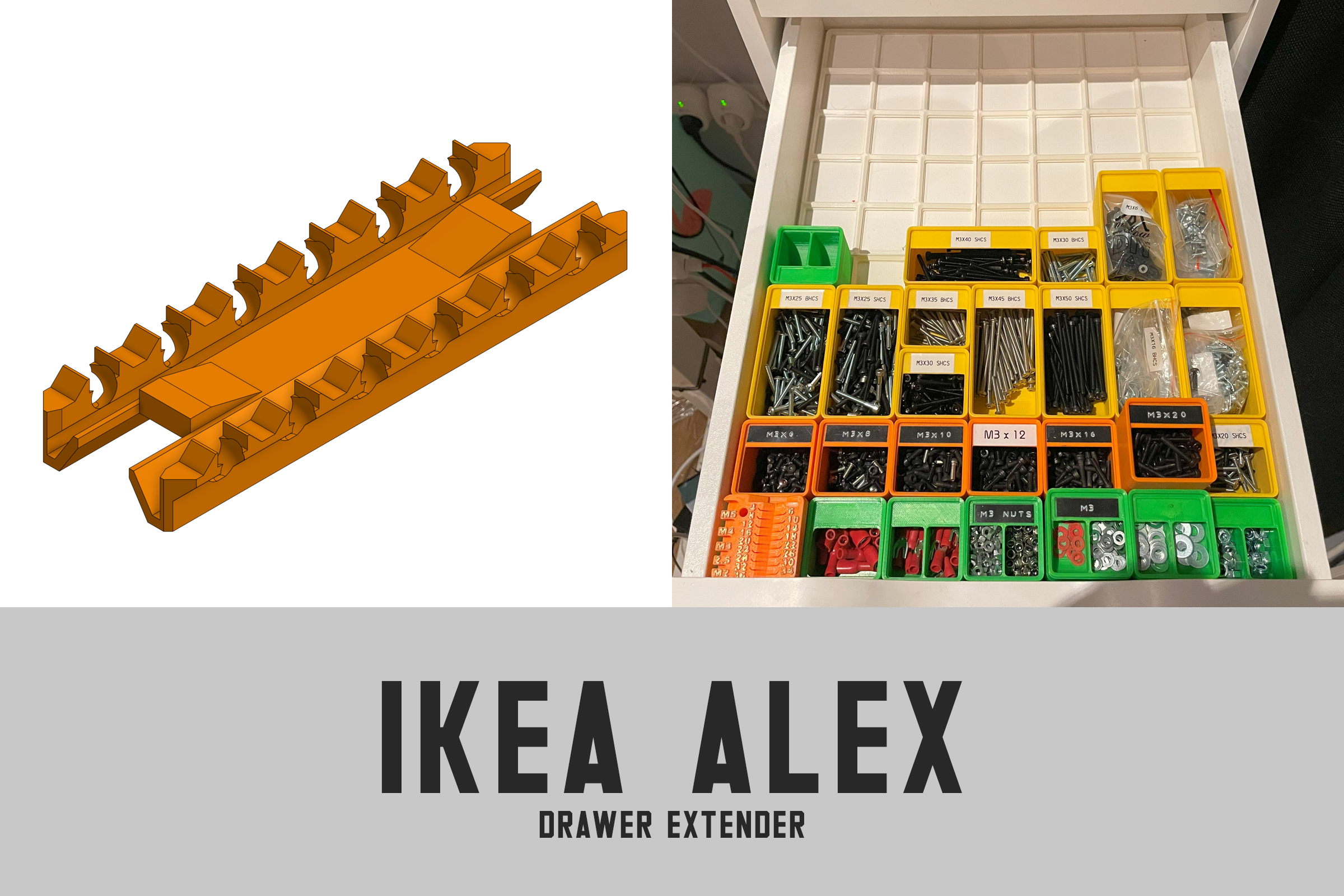 IKEA ALEX drawer extender (open more!)